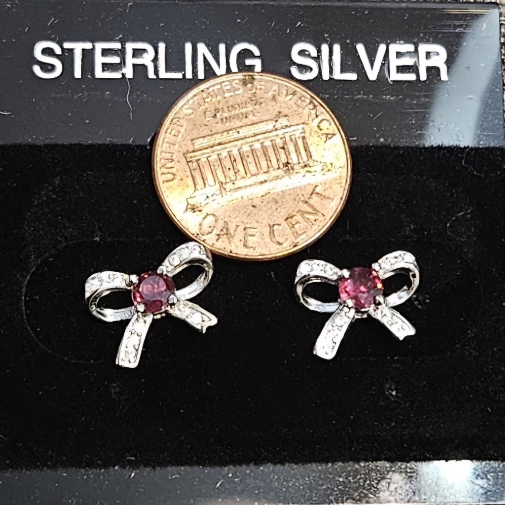BUYER'S CHOICE Sterling Silver /925 Dainty Gemstone Earrings. - Picture 5 of 6